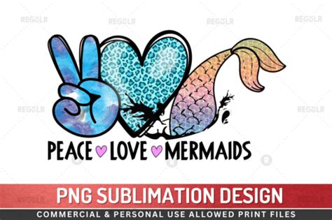 Download Free Peace Love Mermaids Sublimation Commercial Use DXF Files