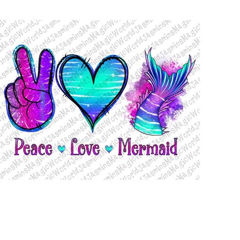 Download Free Peace Love Mermaids Sublimation Files DXF Files