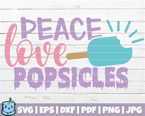 Download Free Peace Love Popsicles SVG Cut File Commercial Use DXF Files