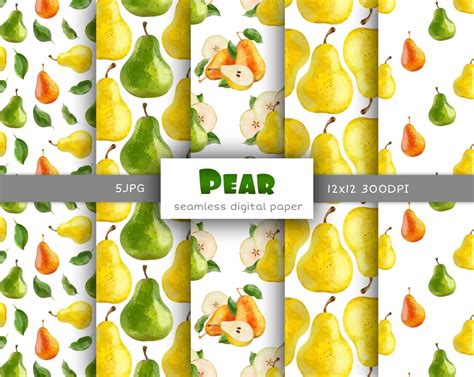 Download Free Pear Vector Pattern|Pear Digital Paper|Fruit Pattern Commercial Use For Crafts