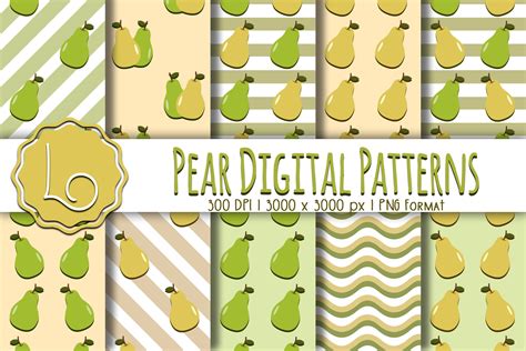 Download Free Pear Vector Pattern|Pear Digital Paper|Fruit Pattern For Crafts