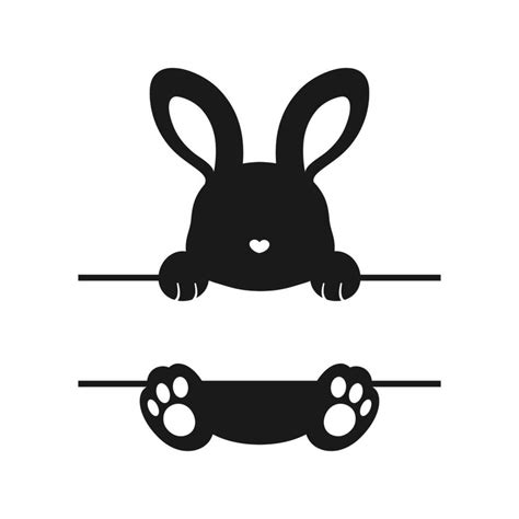 Download Free Peeking Bunny Split | SVG | PNG | DXF | EPS Files DXF Files