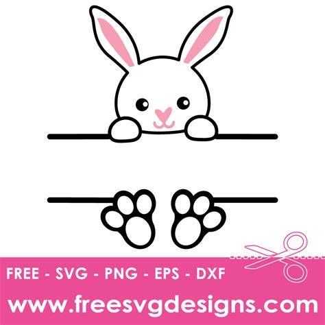 Download Free Peeking Bunny Split | SVG | PNG | DXF | EPS Files For Crafts