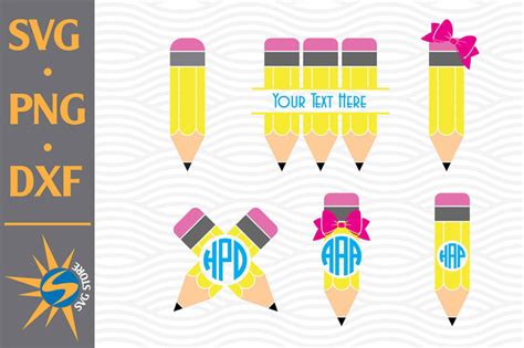 Download Free Pencil Monogram SVG, PNG, DXF Digital Files Include Commercial Use DXF Files