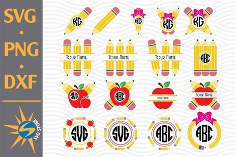 Download Free Pencil Monogram SVG, PNG, DXF Digital Files Include Printable