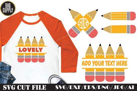 Download Free Pencil Monogram SVG Cut File Files DXF Files