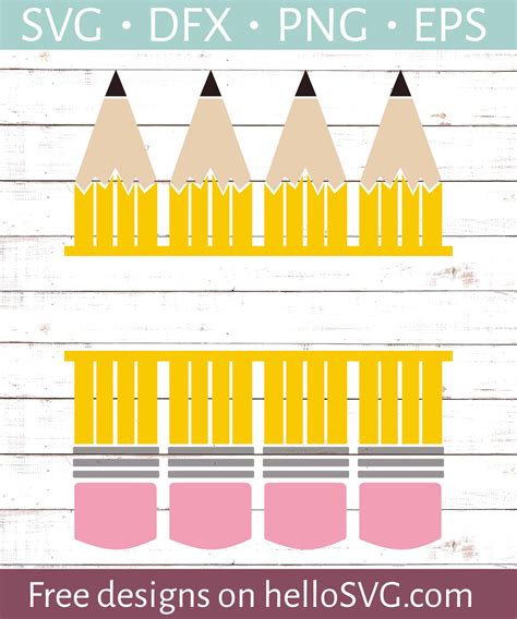 Download Free Pencil Monogram SVG Cut File Printable