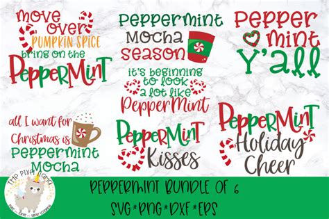 Download Free Peppermint Bundle 7 SVG Cut Files DXF Files