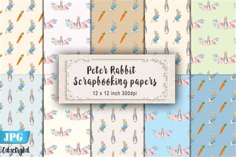 Download Free Peter Rabbit Digital Scrapbooking Pack Files DXF Files