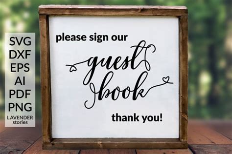 Download Free Photo Guest Book Wedding Sign SVG Cut File Files