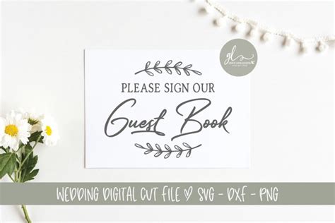 Download Free Photo Guest Book Wedding Sign SVG Cut File Images