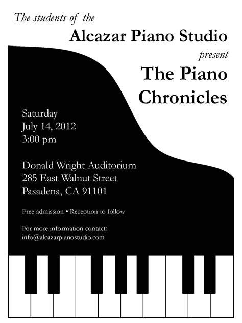 Free Piano Recital Program Template