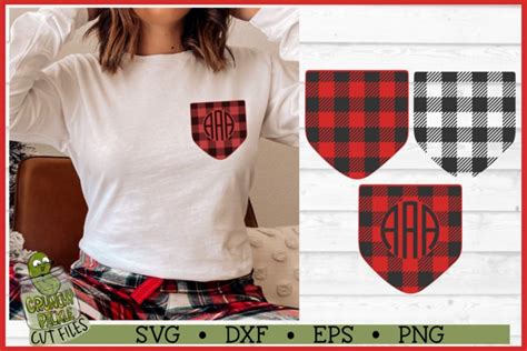 Download Free Pickle Pockets - Monogram Pocket Plaid SVG File Files