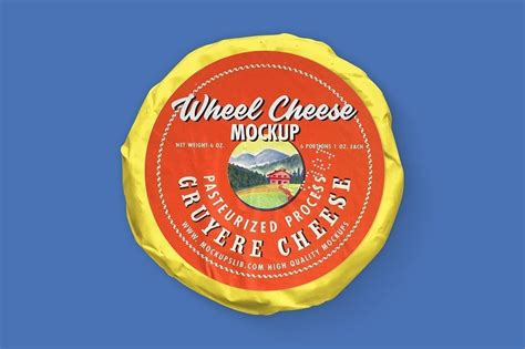Download Free Piece of Cheese Wheel Mockup PSD Generator