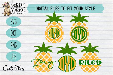 Download Free Pineapple Monogram Bundle - SVG Cut File Files DXF Files