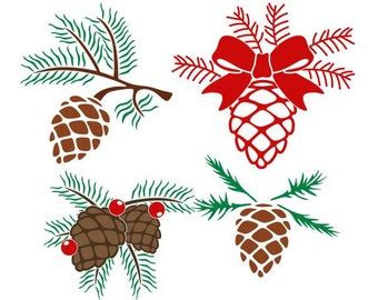 Download Free Pinecone Christmas Svg Cuttable Design Files DXF Files