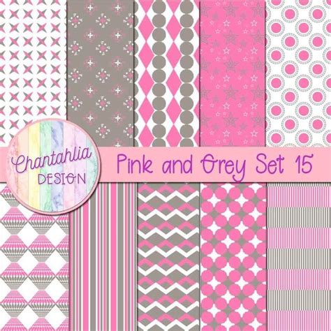 Download Free Pink And Grey Digital Paper For Crafts