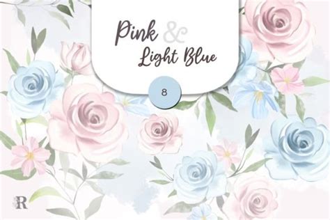 Download Free Pink Rose And Blue Patterns Creativefabrica