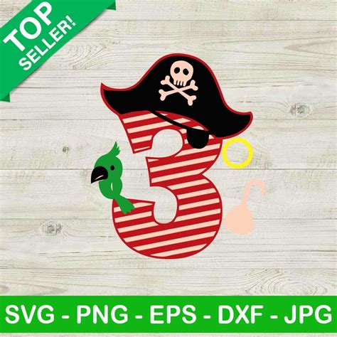 Download Free Pirate Birthday No 3. SVG Cut File Files