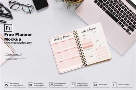 Download Free Planner Mockup Set 02 PSD Templates Yellowimages