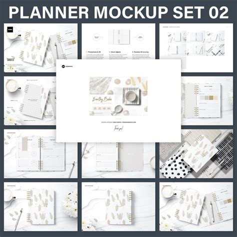 Download Free Planner Mockup Set 02 PSD Templates TIFF Files