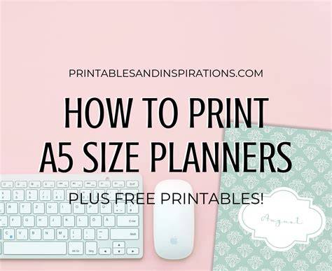 Download Free Planner template Printable Pages size A5 A4 For Crafts