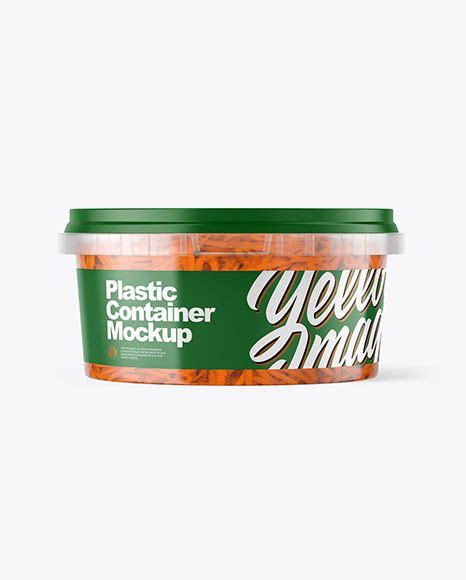Download Free Plastic Container with Carrot Mockup PSD Generator