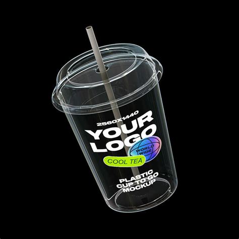 Download Free Plastic Cup Mockup - Half Side View PSD Generator