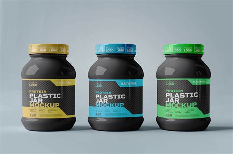 Download Free Plastic Protein Jar Mockup PSD Generator