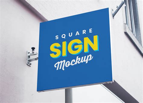 Download Free Plastic Square Signage Mockup PSD Generator