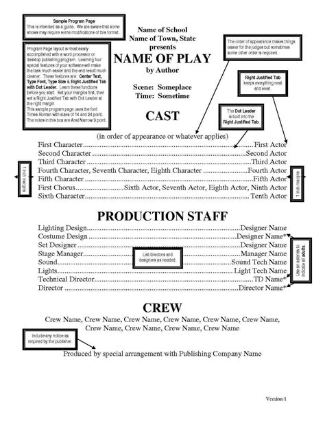 Free Playbill Template Word
