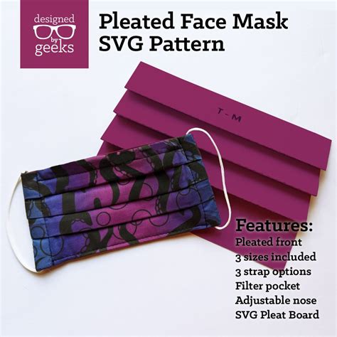 Download Free Pleated Face Mask Sewing Pattern with Pleat Board | SVG | DXF Files DXF Files