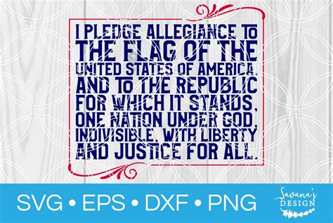 Download Free Pledge of Allegiance SVG Cut File DXF Files