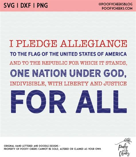 Download Free Pledge of Allegiance SVG Cut File For Crafts