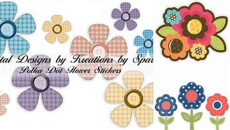 Download Free Polka Dot Flower Digital Stickers DXF Files