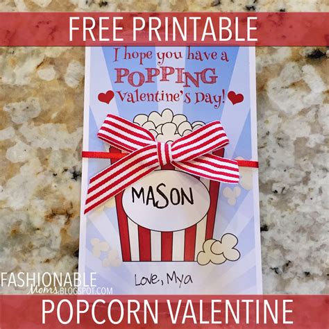 Free Popcorn Valentine Printable