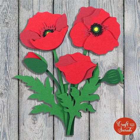 Download Free Poppy design For Cricut
