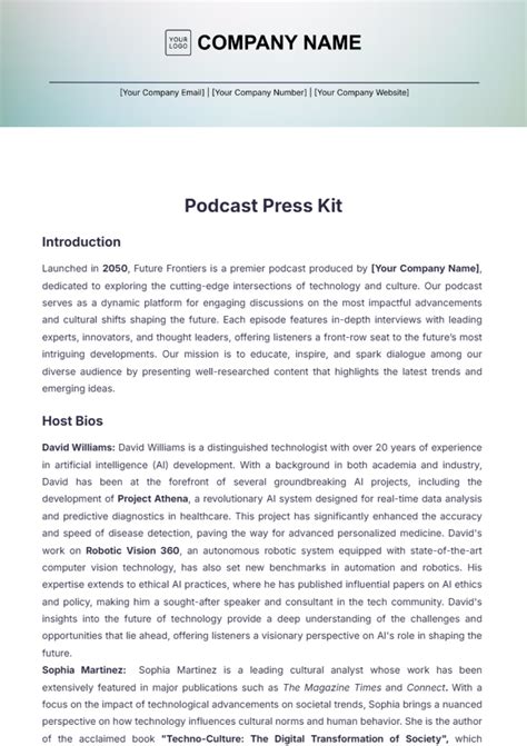 Free Press Kit Template