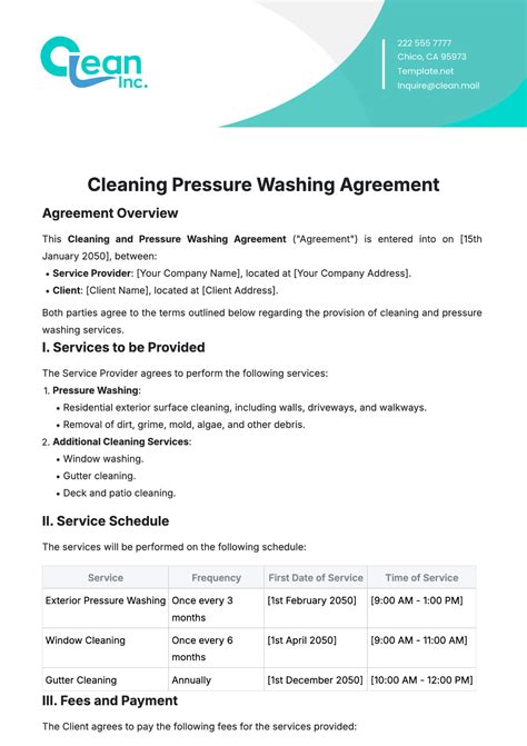 Free Pressure Washing Proposal Template