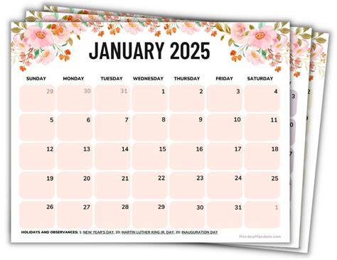 Free Pretty Printable Calendars 2025