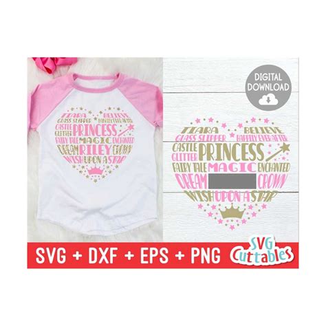Download Free Princess Subway Art Heart DXF Files