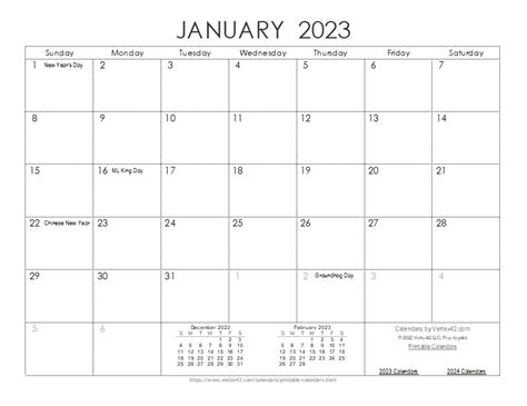 2023 Calendar Free Printable PDF Templates Calendarpedia