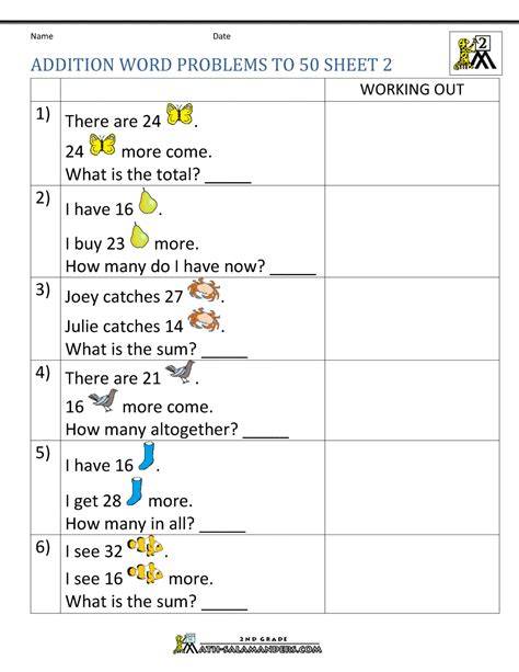 Free Printable 2nd Grade Math Worksheets Word Problems