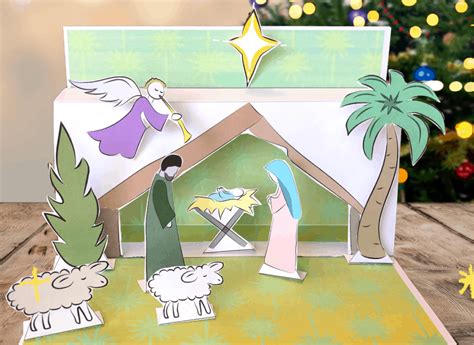 Free Printable 3d Nativity Scene