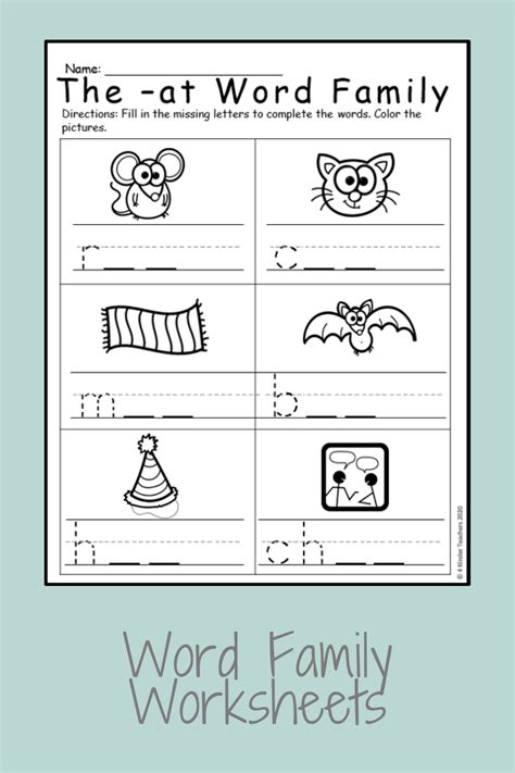 Free Printable An Word Family Worksheets