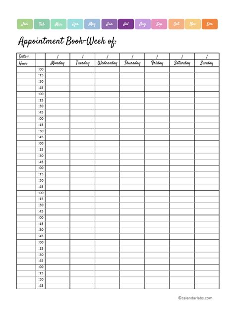 Free Printable Appointment Calendar 2024