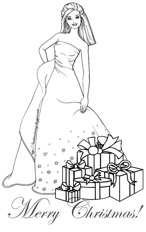 Free Printable Barbie Christmas Coloring Pages