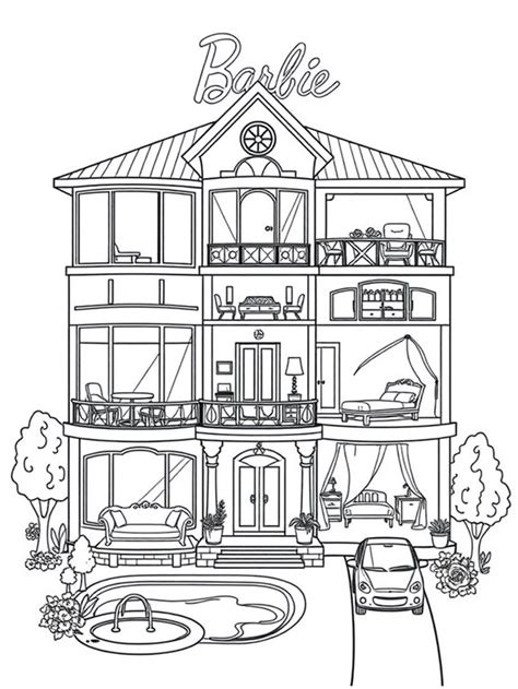 Free Printable Barbie Dream House Printable Coloring Pages