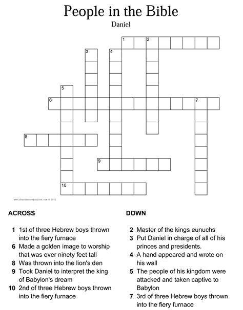 Free Printable Bible Crosswords