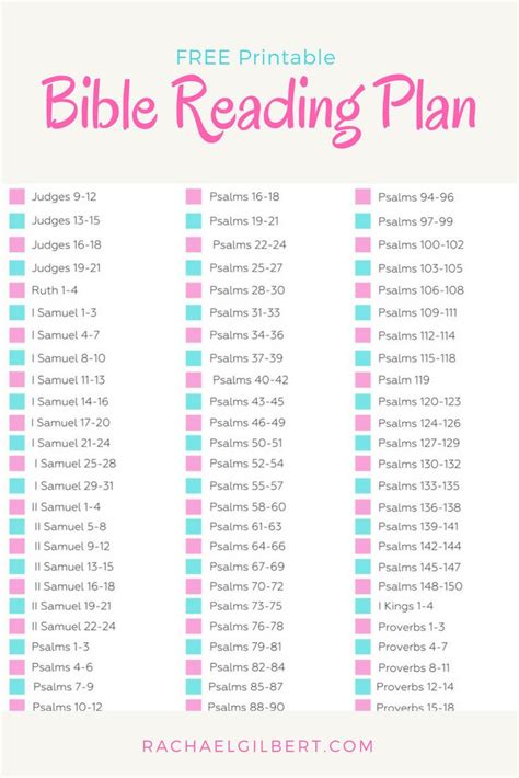 Free Printable Bible Reading Schedule